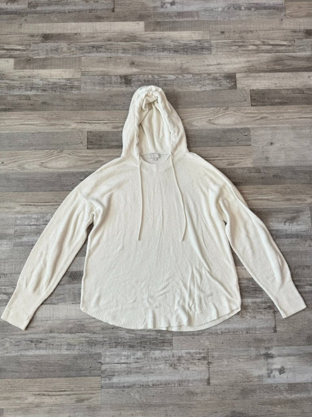 Barefoot Dreams white cozychic lite hoodie sweater tunic size XL Q19